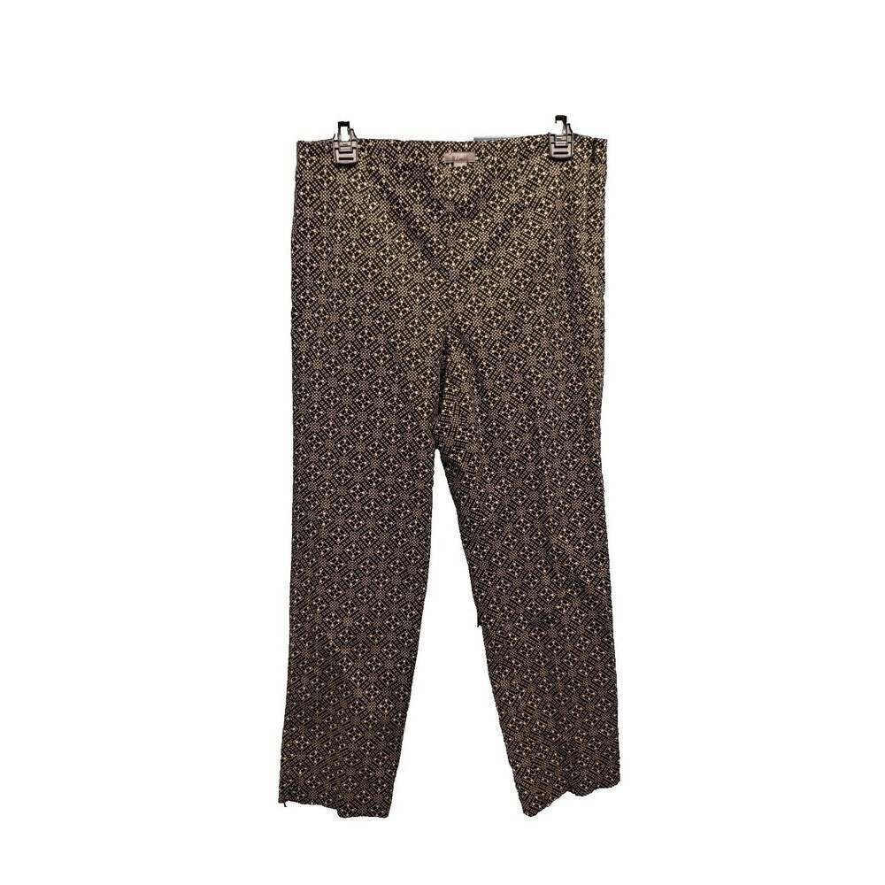 $99 J.Jill Stretch Straight Leg Mosaic Print Mid Rise Side Zip Pants Size‎ 8